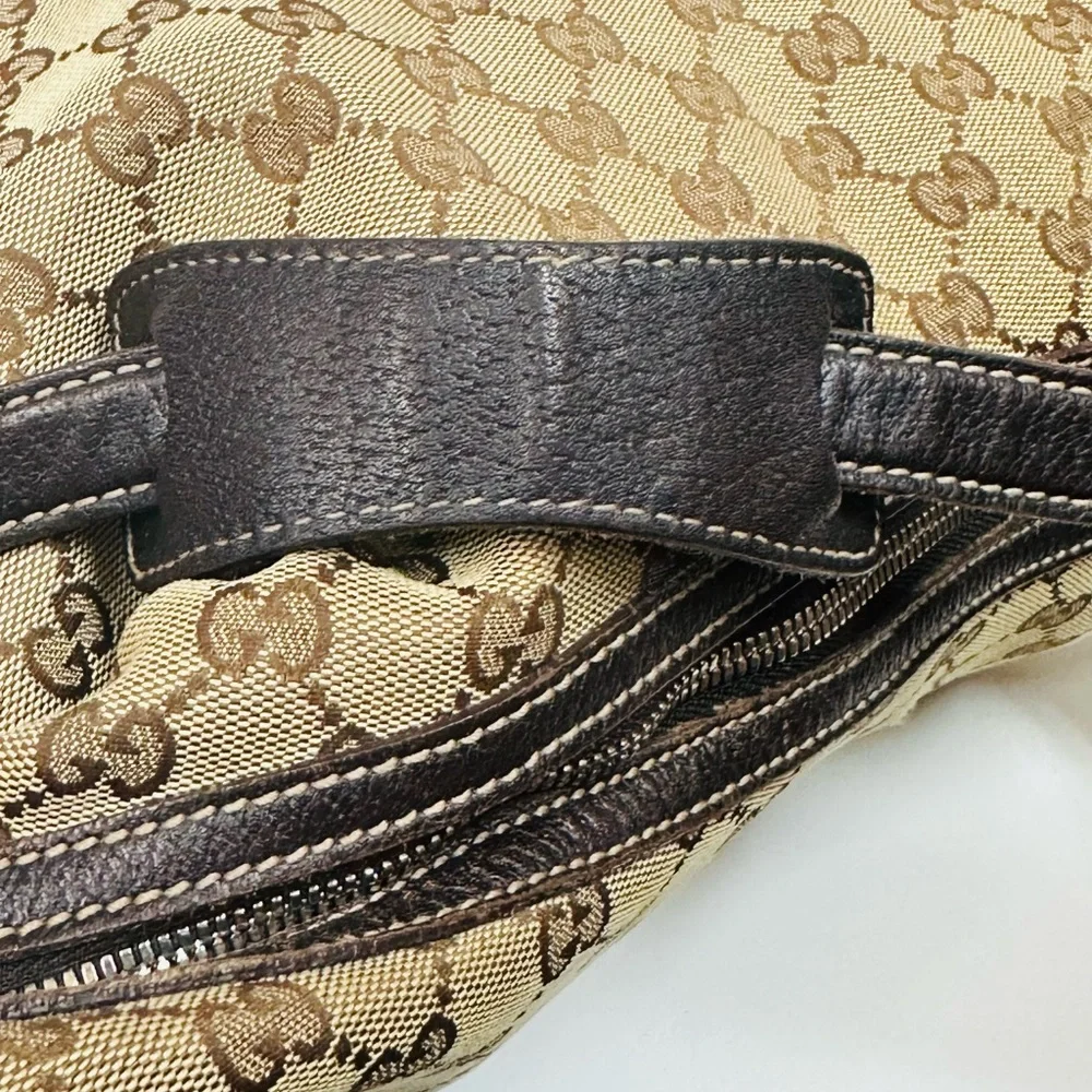 Vintage Authentic Monogram GUCCI PRINCY Hobo Dark Brown Shoulder Bag